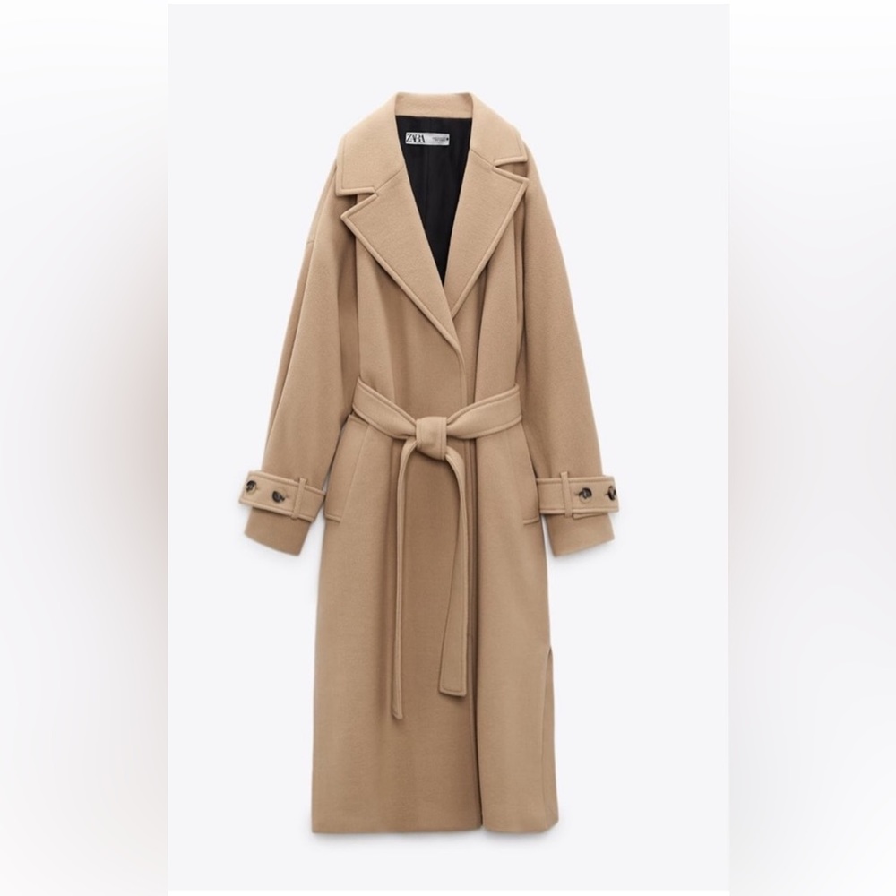 ZARA wool blend belted coat